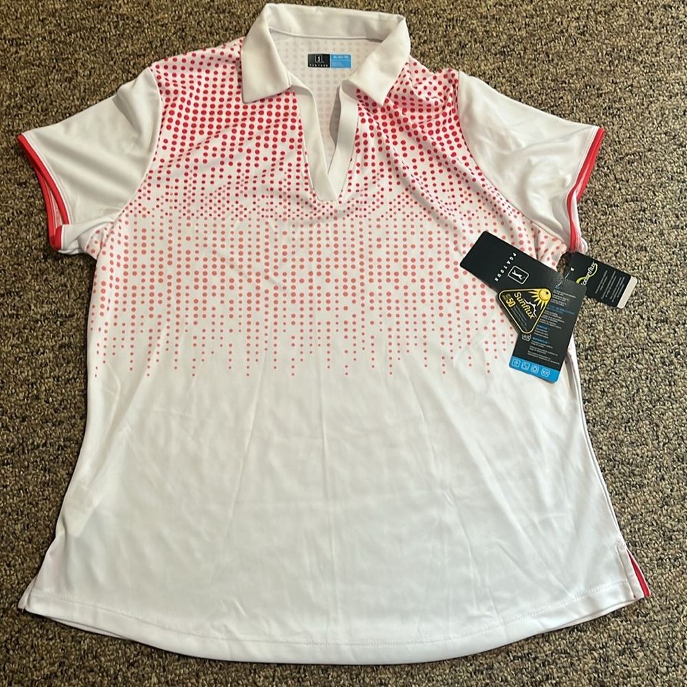 PGA TOUR Golf Women's Motionflux Driflux Golf Polo Shirt White X Large NWT